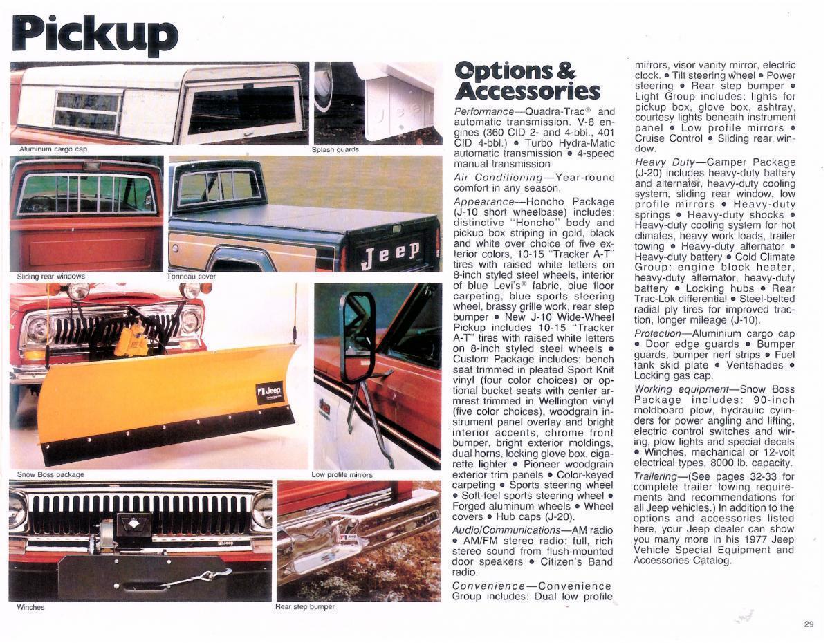1977 Jeep Pickup options & accessories